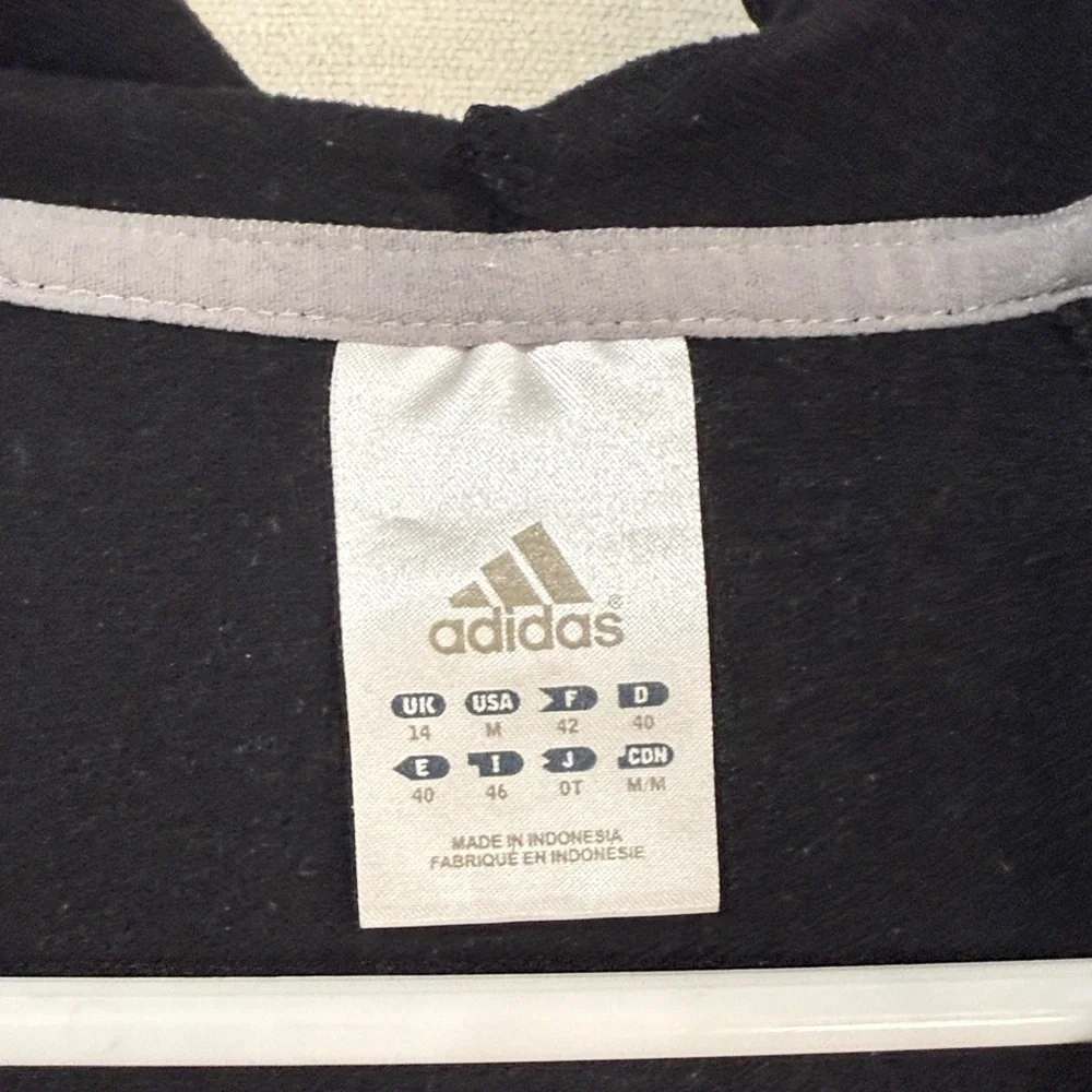 Adidas Kids Jacket in Black with Pink and White Stripes